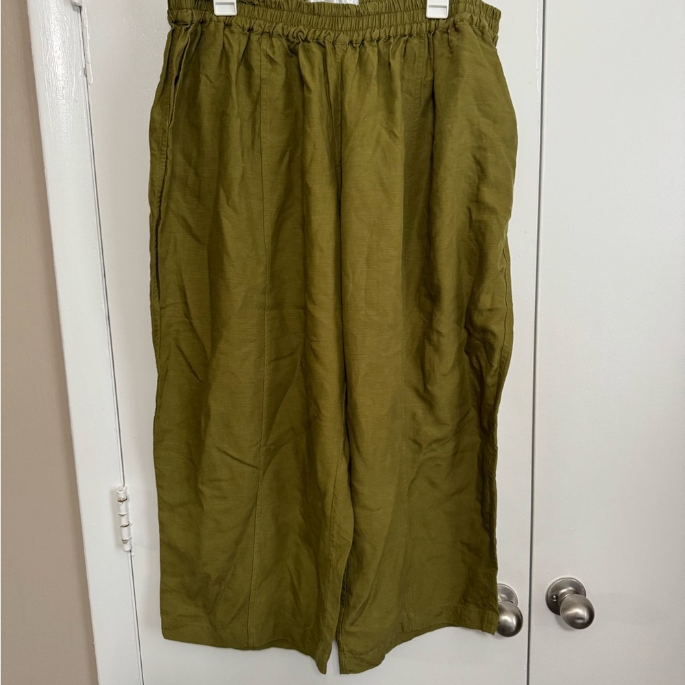 Tradlands Sage Green Elastic Waist Pants